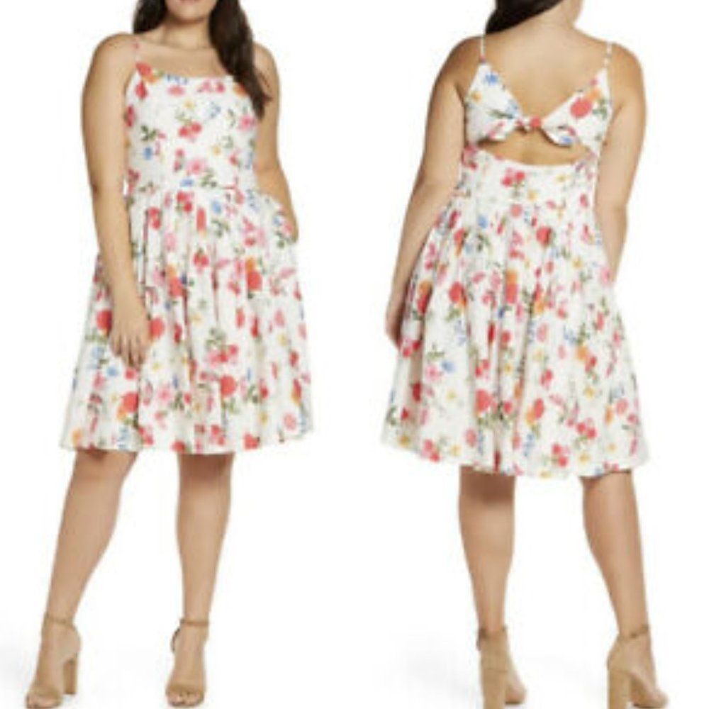 GAL MEETS GLAM Cassie Fit & Flare Bow Dress 18 XXL - Picture 9 of 16